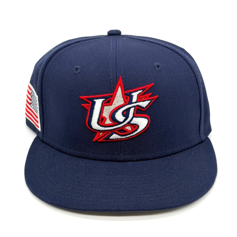 New Era 59FIFTY USA Baseball World Baseball Classic Fitted Hat Navy Blue Size 7